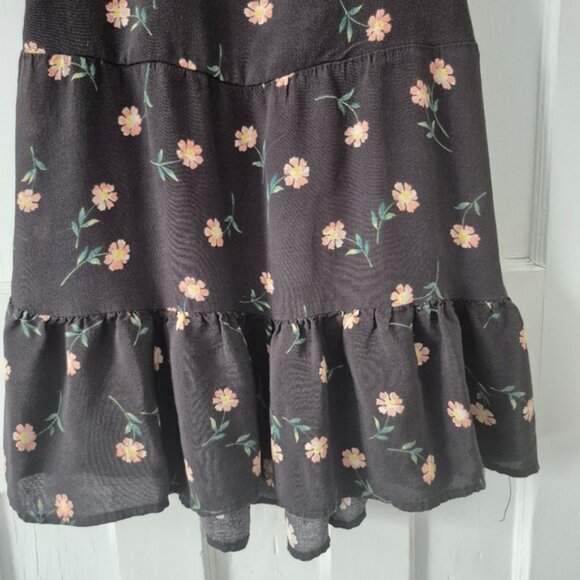 American Eagle Floral Deep V Neck Halter Top Black Sz S - Picture 3 of 8